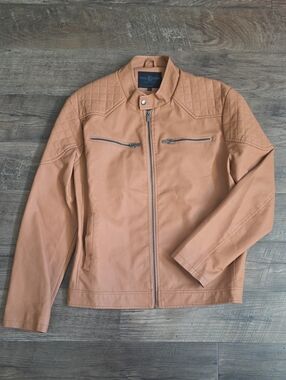 Moto Lightweight Tan Jacket Wiyh Quilted Shoulders